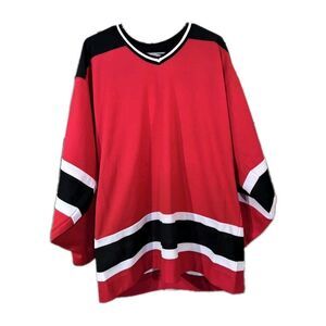 NWT VTG 90s CCM New Jersey Devils Red Blank Goalie Jersey Air-Knit Maska Sz Med